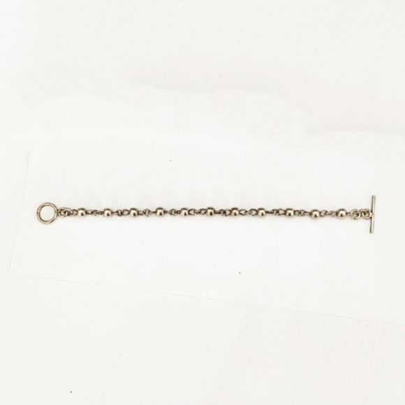 Vintage Sterling Silver Ball Bracelet with Toggle Closure - Picture 5 of 5